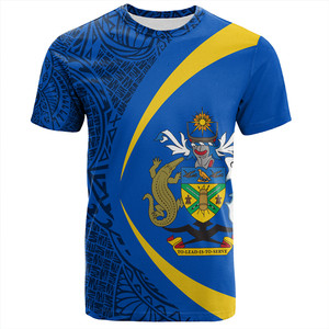เสื้อเชิ้ตเกาะโซโลมอนโพลีเอสเตอร์สําหรับผู้ชายสีธงเกาะโซโลมอนพร้อมรูปแบบแบบดั้งเดิมเสื้อยืดชายขายส่งขายร้อน - Product Image 2