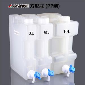 Botella de laboratorio cuadrada de plástico ASONE de 5L con grifo para agua destilada y almacenamiento de líquidos residuales - Product Image 2