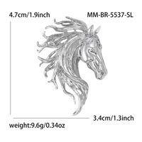 Nouvelle Broche Tête de Cheval en Alliage Style Rétro Créatif Européen-Américain – Accessoire de Boutonnière Polyvalent de Haute Qualité pour Femme