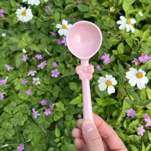 ช้อนขนมหวานลายเพ้นท์มือสไตล์สาวหวานน่ารัก ช้อนผสมสีชมพูประดับโบว์สุดสร้างสรรค์ - Product Image 6