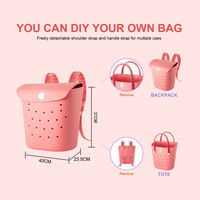 Sac à dos de plage en EVA durable avec motif de dessin animé, sac de shopping tendance avec trous en caoutchouc solide, double bandoulière