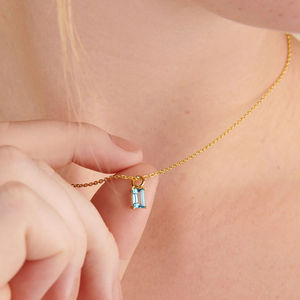 Collane Lincy <span class=keywords><strong>Birthstone</strong></span> collana pendente in acciaio inossidabile placcato oro 18k gioielli impermeabili anallergici Non appannati - Product Image 3