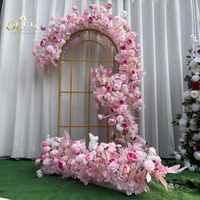 Haute qualité blanc 3m soie artificielle Rose fleur coureur moderne hôtel hall affichage pour mariage usine directe