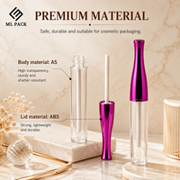 Tube à gloss vide personnalisé transparent en plastique avec bouchon à vis, emballage cosmétique pour rouge à lèvres et blush, vente en gros