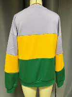 Mardi Gras Sequin Sweatshirt <strong>Women</strong> Oversized Color Block Pullover <strong>Sparkly</strong> Fleur De Lis Festival Top - Product Image 6