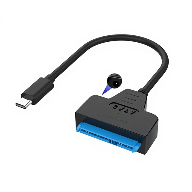 USB 3.0 Type-C to SATA Adapter 22-Pin External Braid Shielded Data Cable Converter for Computer Hard Disk Drive (SSD HDD)