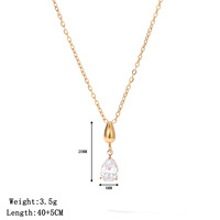 Collier personnalisé en acier inoxydable 316L pour femme, pendentif en cristal doré en forme de goutte d'eau, chaîne délicate, bijoux en gros