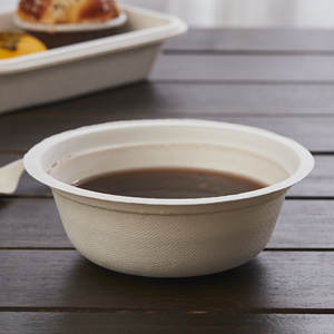 Venta al por mayor respetuoso del medio ambiente desechables para llevar biodegradable de bambú de bagazo de una vez de comida de papel contenedor ensalada de la cena de tazón de sopa - Product Image 1