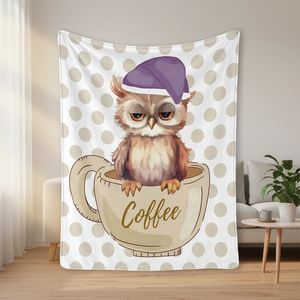 Manta de Franela Yabee con Diseño de Búho, 100% Poliéster, Ligera, Ecológica, Portátil, Suave y Cálida - Product Image 5