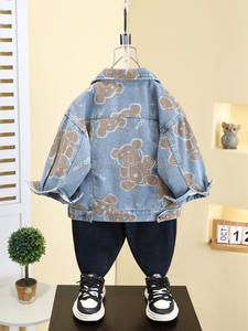 Veste de cowboy pour garçons D1464, printemps automne, coton extérieur, rembourrage en polyester, <span class=keywords><strong>fermeture</strong></span> éclair, pour enfants - Product Image 4