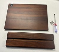 Support de rangement magnétique en bois d'acacia avec aiguiseur de couteaux pour comptoir de cuisine 14x10 pouces double face