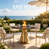 Table de foyer extérieur au gaz de grande taille pour terrasse, idéale pour les projets de loisirs extérieurs des complexes hôteliers et clubs