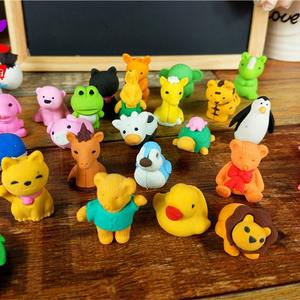 Karikatür silgi DIY hayvan silgi öğrenci kırtasiye malzemeleri bulmaca montaj Kawaii silgi çocuk parti iyilik okul - Product Image 3