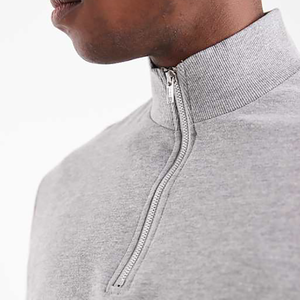 Grigiastro <span class=keywords><strong>mezza</strong></span> <span class=keywords><strong>Zip</strong></span> da <span class=keywords><strong>uomo</strong></span> Top moda Street Trend autunno sport Outdoor comoda <span class=keywords><strong>felpa</strong></span> Casual per l'attività quotidiana - Product Image 4