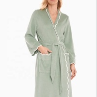 Peignoir long en coton épais tricoté, tissu éponge uni, pour femme, idéal pour l'hiver, le spa ou l'hôtel – Fabricant