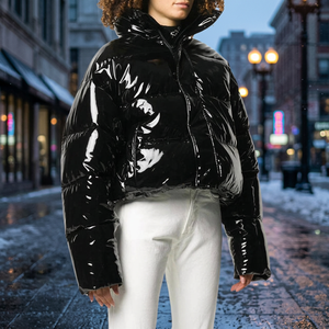 Nouveautés : Blouson Bomber à Capuche pour Femme, Hiver, Décontracté, Chaud, pour Course et Sport en Extérieur, Confortable, Demi-Zip, Réversible - Product Image 2
