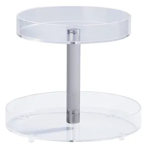 2 Tier Round Decorative Fruit Tray Home Decorations Clear Acrylic Display Tray