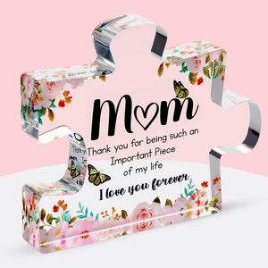 Regalos para Mamá - Bloques de Acrílico Grabados con Diseño de Rompecabezas - Adorable Regalo de Hijo o Hija para Mamá - Diversión para Navidad y el Día de la Madre - Product Image 1