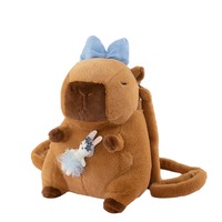 Sac à dos Capybara très vendu, jouets en peluche mignons, peluches personnalisées avec nœud, jouets en peluche personnalisés pour enfants, cadeau de vacances