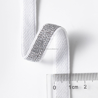 Ruban élastique métallique Lurex 15 mm, brillant argenté, multicolore, à franges, pour vêtements, lingerie, déguisements et décorations