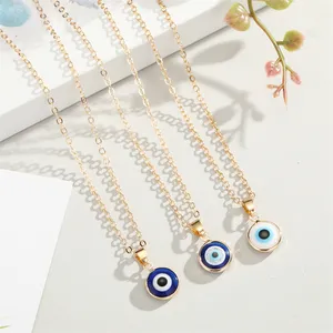 Factory Sell Gold Plated Devil Eyes Pendant Necklace Jewelry Evil Blue Eye Necklace For Women