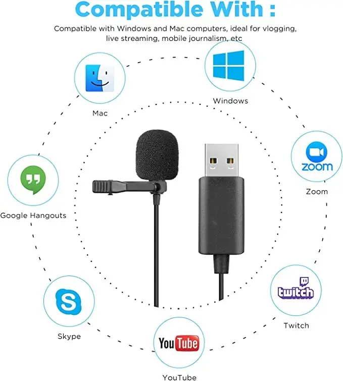 Customizable 3.5mm Lavalier microphones mini professional conference microphones portable wired mic