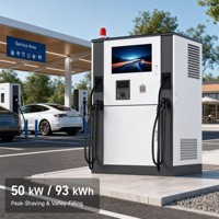 Armoire de recharge extérieure intégrée pour stockage d'énergie DC, conception modulaire IP54, 50 kW, 93 kWh, refroidissement liquide intelligent pour recharge de VE