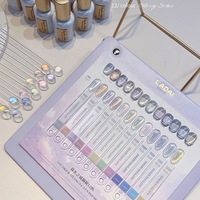 LADAI Twilight Saga 12 Couleurs Gel UV Magnétique Effet Œil de Chat Cristal Transparent Aurore pour Ongles – Kit Nail Art