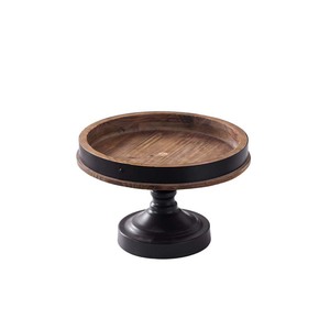 Juego de bandejas decorativas de madera rústica, 2 piezas, bandeja redonda para frutas, bandeja de almacenamiento para la entrada, decoración del hogar - Product Image 2