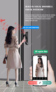 Pengenalan wajah 3D Tuya pintar, kunci Digital Wifi, kunci Video interkom sementara, kunci sandi, kartu tanpa kunci, kunci elektronik - Product Image 5