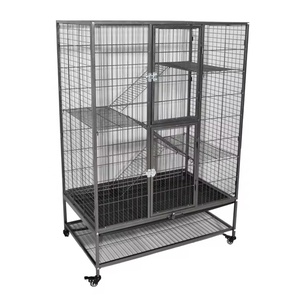 2/3/4-laags draadgaas kattenverblijf grote binnen metalen kattenkooi met wielen - Product Image 6