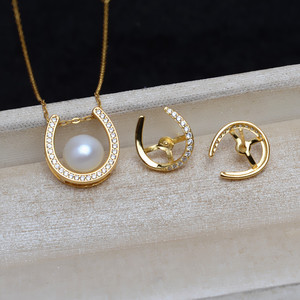 S925 Silver <b>Pendant</b> with Female Angel Chain Set 7-13 Pearl DIY Accessory Holder 3157 <b>Crystal</b> Set for Earnail Head - Product Image 1