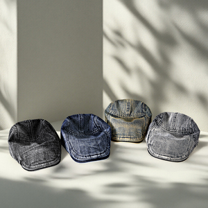 Berretto Unisex Termico Antivento Quattro Stagioni in Denim con Visiera, Stile Casual con Ricamo 3D, 100% Cotone, Multi-Pannello - Product Image 2