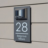 Letrero con Número de Casa Personalizado, Acrílico Impermeable, Luz LED Solar, Decoración para el Hogar, Placa con Dirección (Impresión UV)