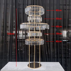 Support floral en métal/acrylique électroplaqué pour mariage, décoration de scène pour hôtel et salle de banquet, montage facile - Product Image 2