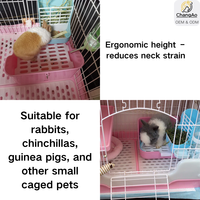 Mangeoire et abreuvoir 2-en-1 pour hamsters, lapins, cochons d'Inde et petits animaux – Support suspendu en plastique pour foin et nourriture – Idéal pour cage intérieure