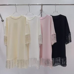Elegante Abito Lungo <span class=keywords><strong>a</strong></span> T-Shirt con Fiocco in Strass per Signore, Top Casual da Festa - Product Image 6