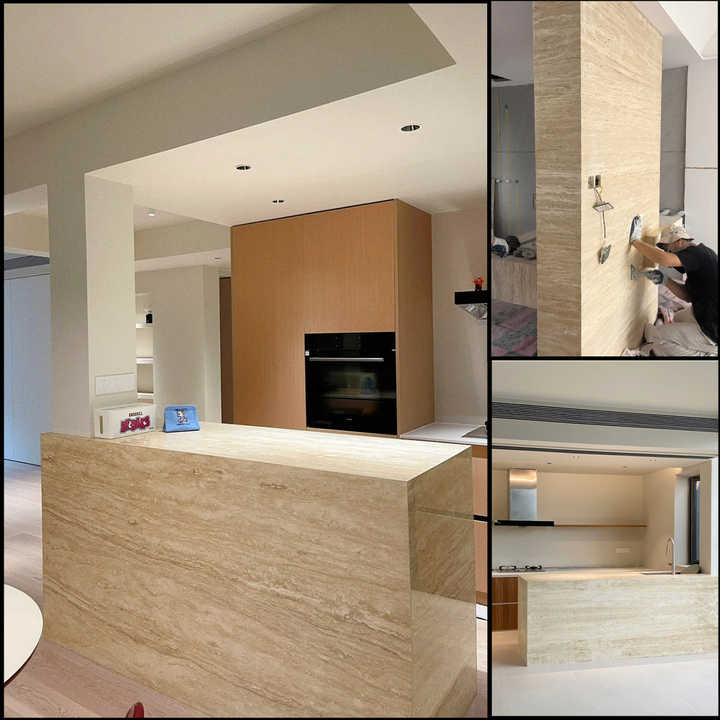 Natural Stone Wabi-sabi Yellow Beige Travertine Slab for Bathtub Vanity Wall Panel Bathroom Floor Tiles House Decoration