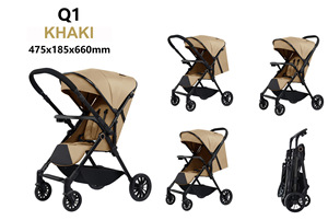 Poussette bébé réversible avec système antichoc de niveau SUV, châssis en acier inoxydable, cabine large, design léger et pliable, plateau pour nouveau-né - Product Image 5