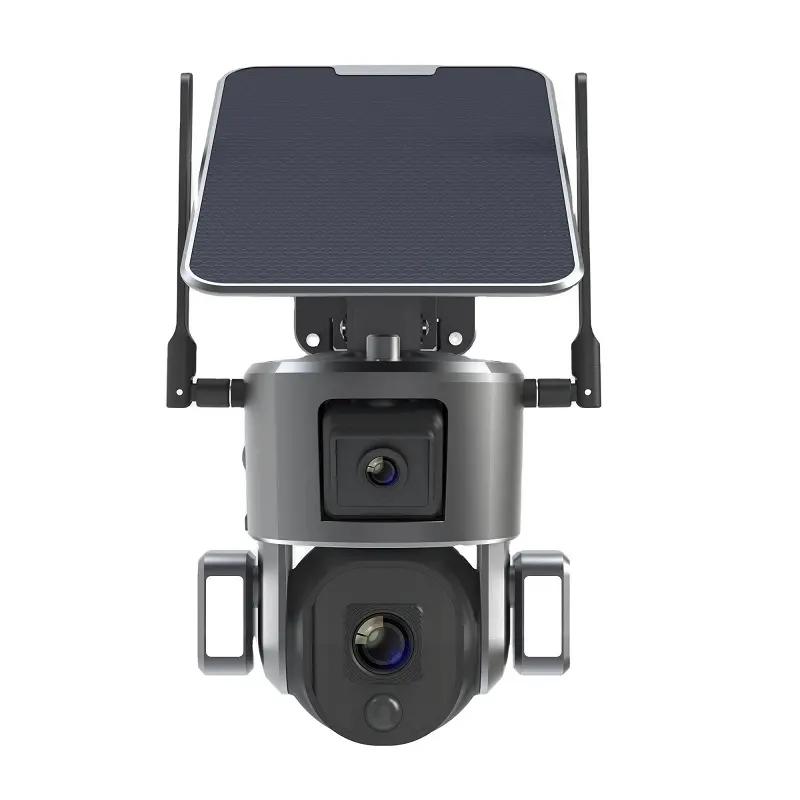 AI Surveillance Security Camara 4G Solar 10X Optical Lens PTZ WiFi Dual Lens Linkage Solar Cameras Human Tracking Color Night