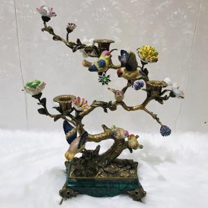 Chandelier européen et américain, décoration <span class=keywords><strong>de</strong></span> luxe, artisanat français salon véranda en cuivre pur en céramique, branches d'oiseaux été - Product Image 2