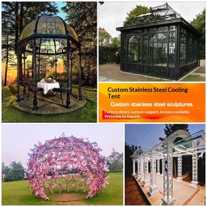 Arche de Cérémonie en Fer Forgé et Acier Inoxydable Style Européen pour Mariage, Décoration de Jardin Extérieur Culturelle - Product Image 5