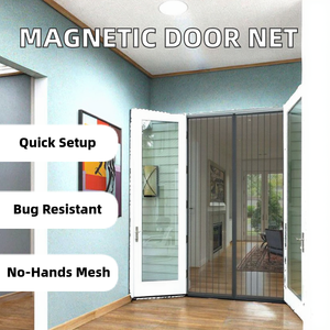 Cortina Antimosquitos Magnética Moderna sin Instalación, con Orificios Sellados, <span class=keywords><strong>Marco</strong></span> <span class=keywords><strong>de</strong></span> Aleación <span class=keywords><strong>de</strong></span> <span class=keywords><strong>Aluminio</strong></span> <span class=keywords><strong>para</strong></span> Sala <span class=keywords><strong>de</strong></span> Estar, Múltiples Tamaños - Product Image 4