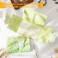 Carte de vœux 3D en papier personnalisable avec notes manuscrites, style premium inspiré d'Instagram, enveloppe pliable, style pastoral, UV