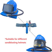 Casque de sableuse Casque de sablage à alimentation d'air sûre avec protecteur de capot de sablage de protection d'épaule pour le sablage équipé w