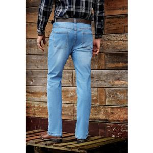 Pantalones Vaqueros de Hombre FOXA, Corte Bootcut, Elásticos, Denim Lavado a la Piedra, Estilo Western, Pierna Recta - Product Image 4