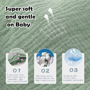 ผ้ากันเปื้อนสำหรับเด็ก6ชั้นผ้ามัสลินที่สามารถระบายอากาศได้ดีน้ำหนักเบาสำหรับทารกใช้ในชีวิตประจำวัน - Product Image 5