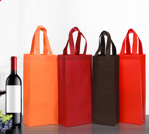 Bolsa de Embalaje para Vino, Bolsa de Mano para Botellas, No Tejida, Simple o Doble, Laminada, con Logotipo Imprimible, Ecológica - Product Image 1