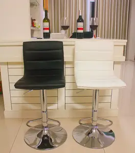 Muebles de cocina de silla de barbería diseño moderno bar silla de bar al aire libre taburete de estilo de cuero de la pu de barra giratoria sillas