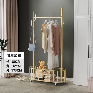 Appendiabiti da terra appeso in metallo dorato di lusso soggiorno mobile albero Stand organizzazione di stoccaggio della casa appendiabiti con ruota - Product Image 6